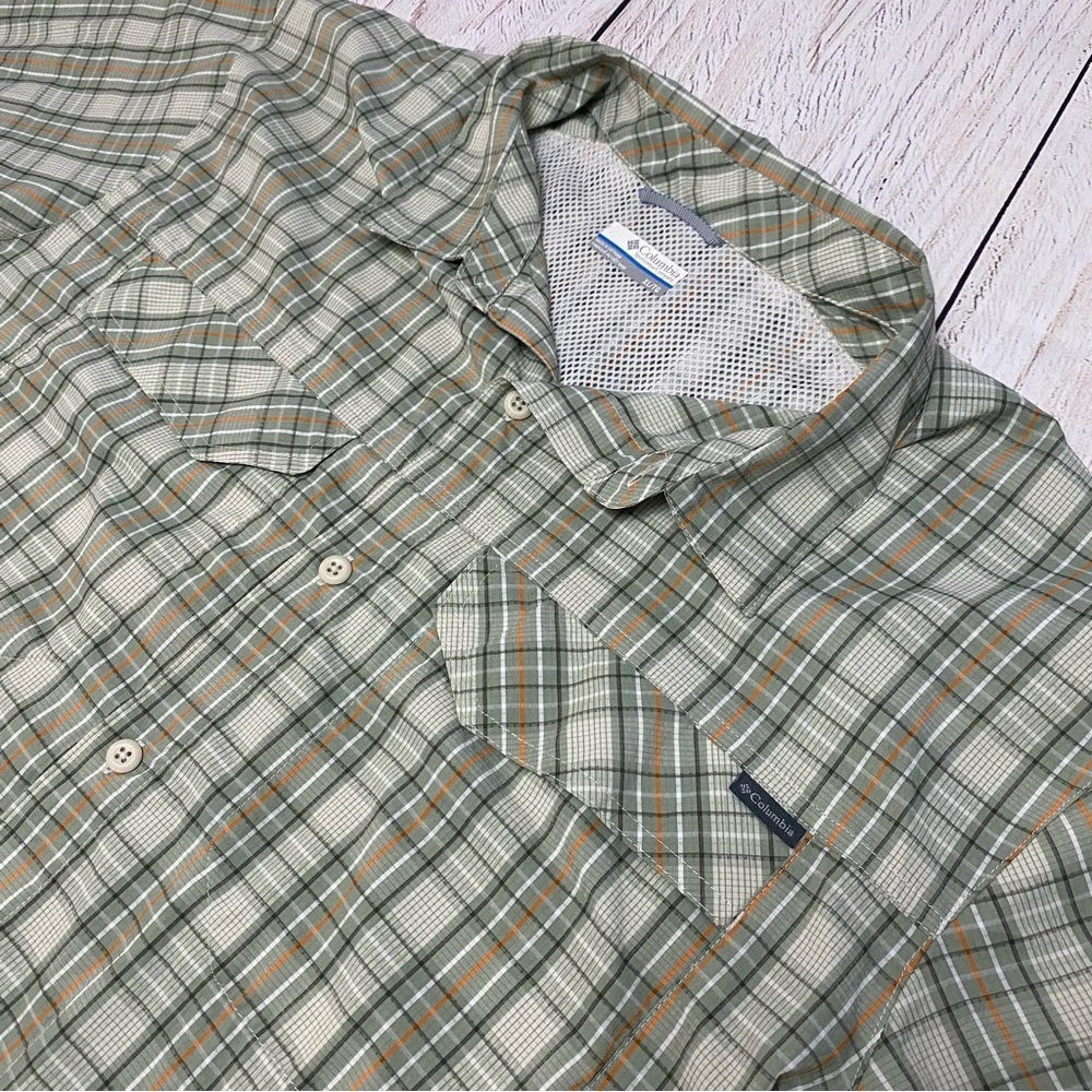 Columbia Men's Sage Vented Plaid Short-Sleeve Button-Down Shirt Omni Shade XL